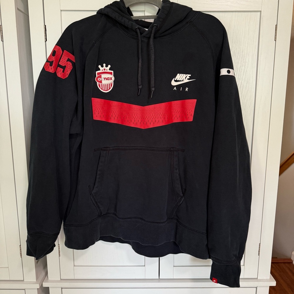 Nike Black and Red Hoodie